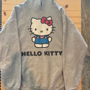 Hello Kitty Gray Hoodie with Red and Blue Accents